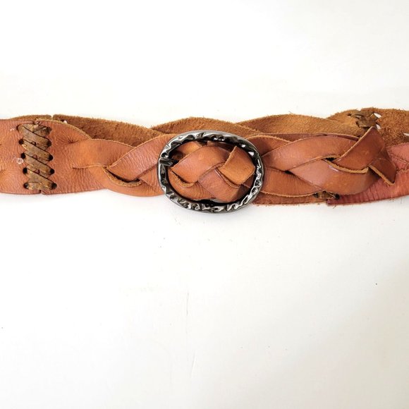 Women's Boho Woven Leather Belt - Picture 2 of 4